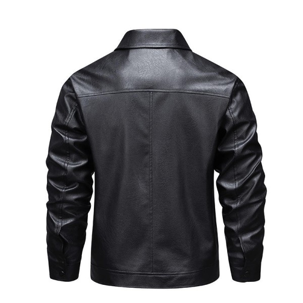 Windproof and warm PU leather jacket