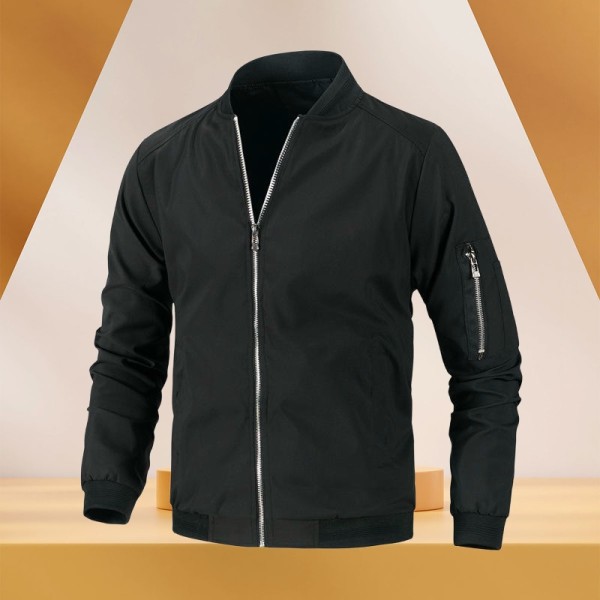 Windproof, waterproof and fleece men's bomber jacket