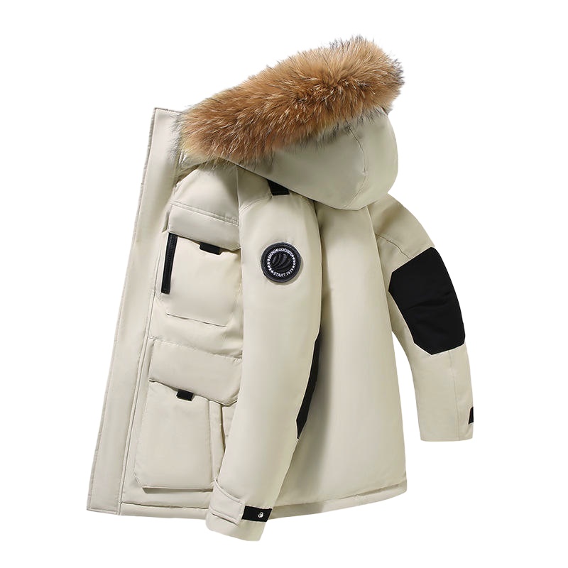 Windproof, warm and waterproof down jacket