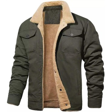 Plush thickened pure cotton men's jacket
