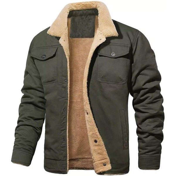 Plush thickened pure cotton men's jacket