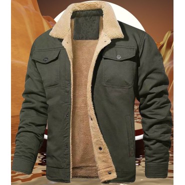 Plush thickened pure cotton men's jacket