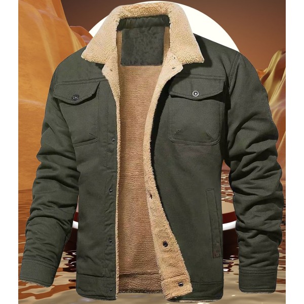 Plush thickened pure cotton men's jacket