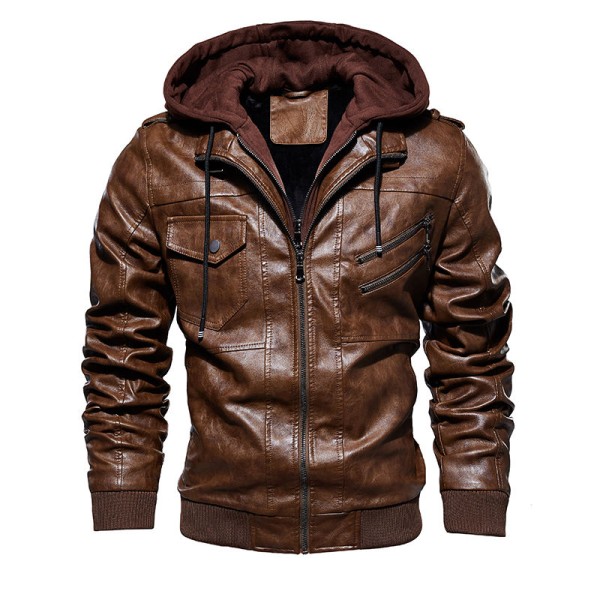 Wool blend men's winter motorcycle jacket