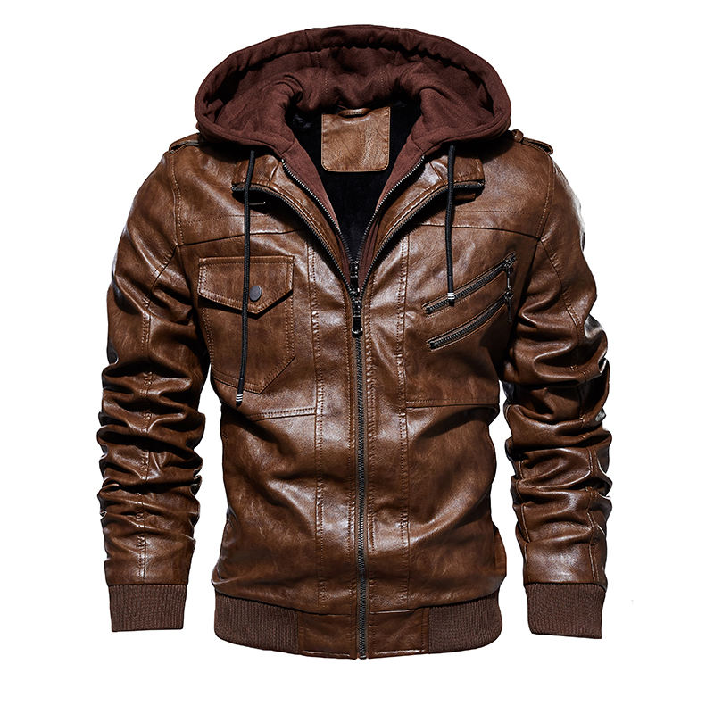 Wool blend men's winter motorcycle jacket