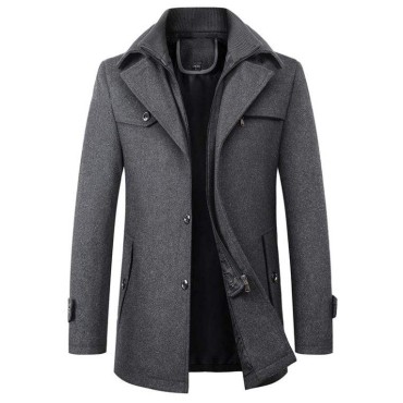 Thick and warm business casual men's wool jacket