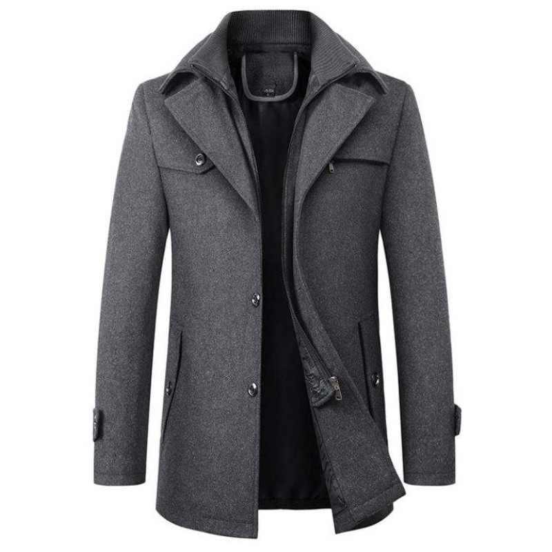 Thick and warm business casual men's wool jacket