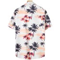 Wrinkle resistant breathable tropical printed men's Hawaiian shirt