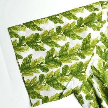 Comfortable and breathable multi-color green leaf printed beach shirt