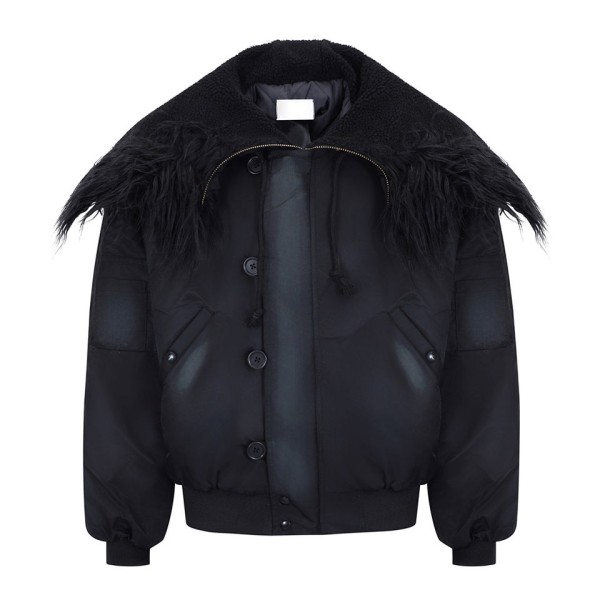 Vintage vintage hooded fur collar men's jacket