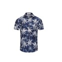 Comfortable printed casual men's short sleeved shirt