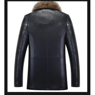 Thick and warm faux fur men's winter jacket