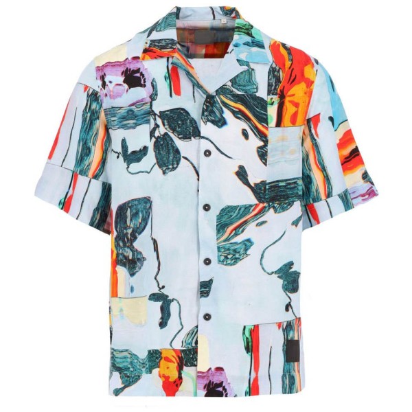 Breathable lightweight satin printed shirt