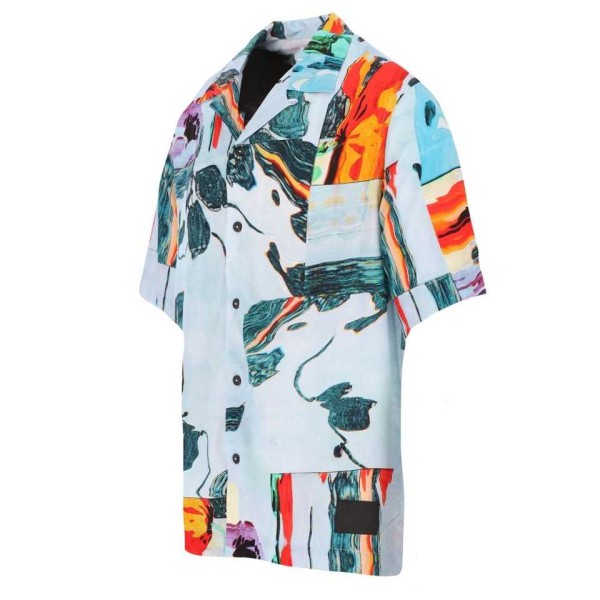 Breathable lightweight satin printed shirt