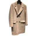 Warm pure wool double breasted men's jacket
