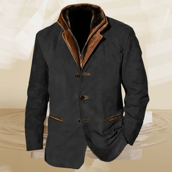 Classic button+slim fit casual men's jacket