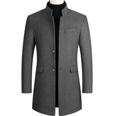Pure wool warm collar men's coat