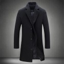 Casual men's mid length single breasted coat
