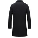 Casual men's mid length single breasted coat