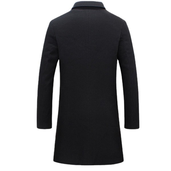 Casual men's mid length single breasted coat